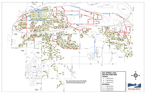 Map showing colored lines with restrictions