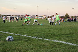 Kids playing soccer