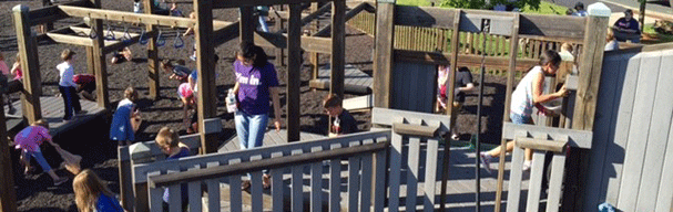 Kids playing on playground