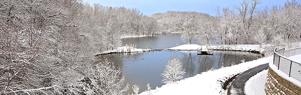 Memorial Park in the winter