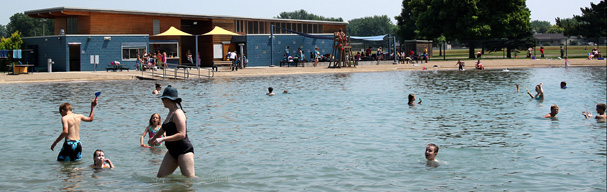 People in water at SandVenture Park