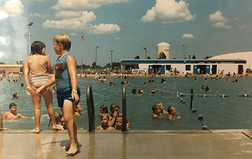 Kids playing at pool