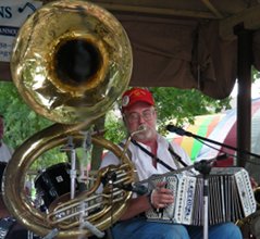 Main playing accordian